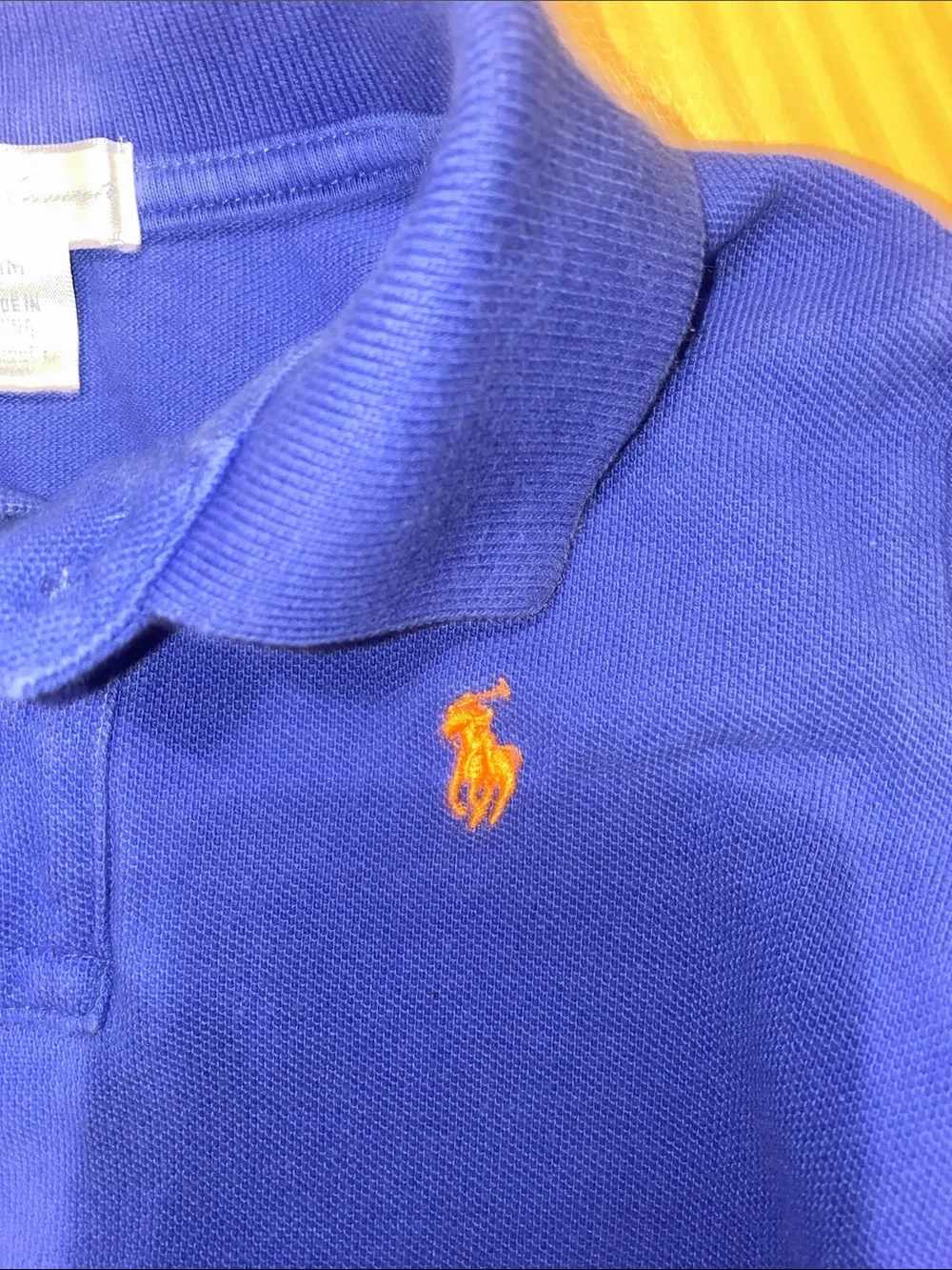 Ralph Lauren Royal Blue Long Sleeve Polo with Orange Pony